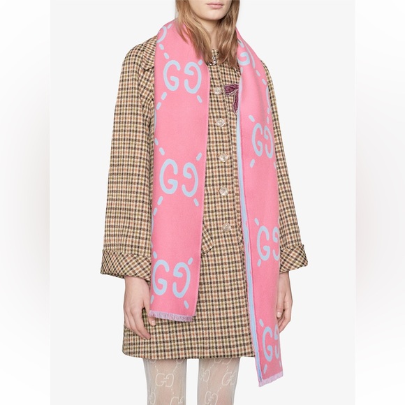 Gucci Accessories - Gucci GG jacquard wool silk scarf